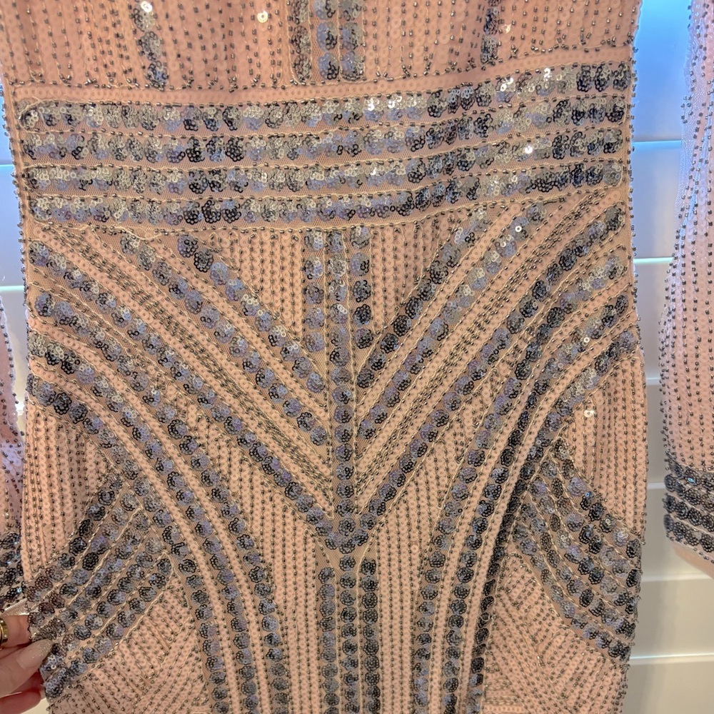 Lulus Pink & Silver Sparkle cocktail dress - Picture 6 of 7